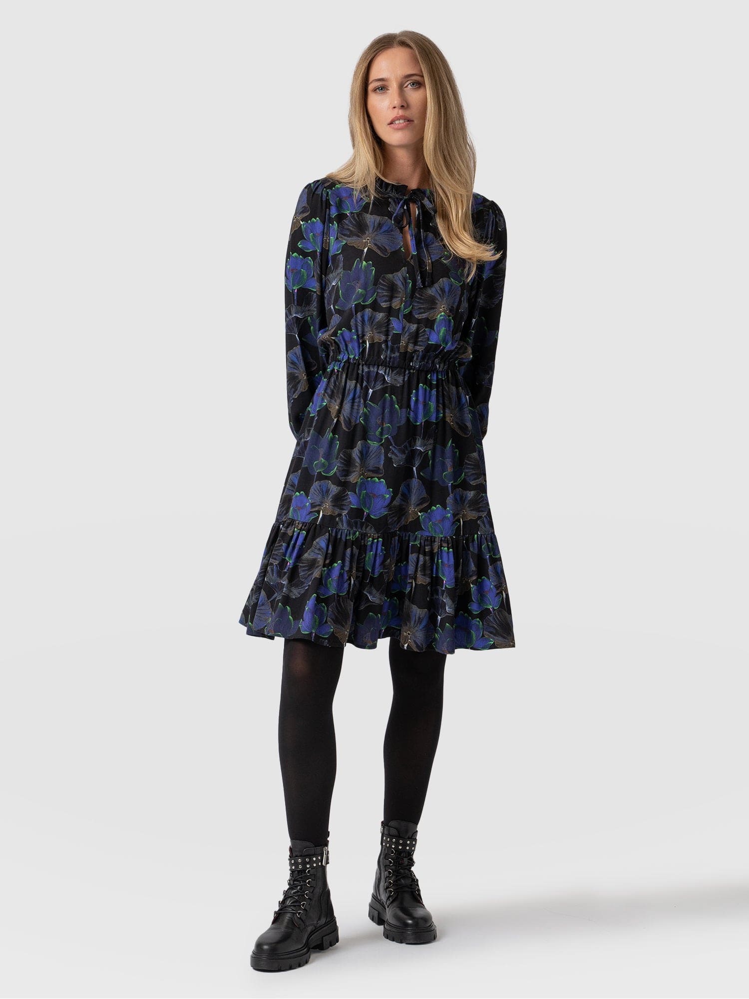 Alara Mini Dress Blue Flora - Women's Dresses | Saint + Sofia® EU